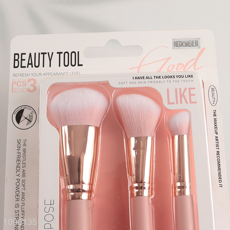 Top products soft bristle skin-friendly 3pcs makeup brush set for women