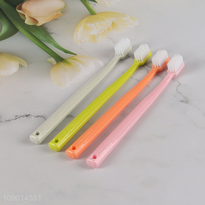 Good price 4pcs multicolor soft bristle adult toothbrush for oral care