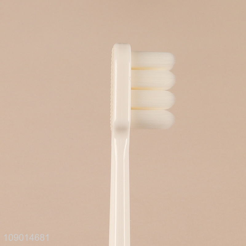 China wholesale white soft bristle oral care toothbrush with plastic handle