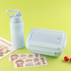 Hot Selling Plastic Lunch Box Water Bottle Set Kids Lunch Box Set