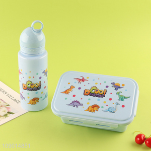 Hot Selling Cartoon Plastic Lunch Box and Water Bottle Set for Kids