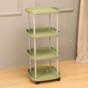 Online Wholesale 4 Tier Rolling Cart Plastic Storage Cart With Wheels