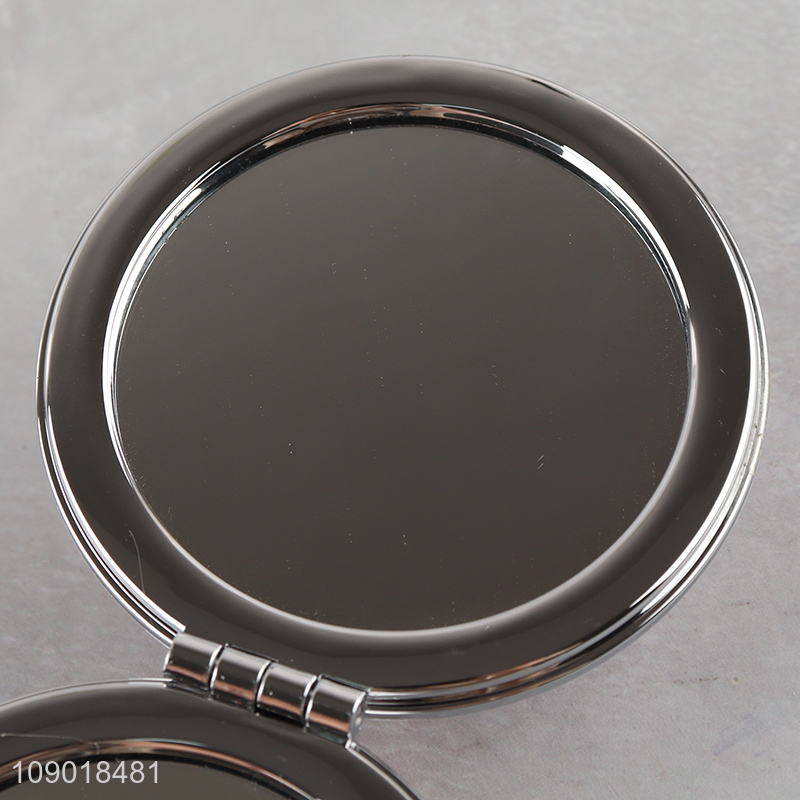 Hot Sale Quicksand Makeup Mirror Round Folding Double Sided Compact Mirror