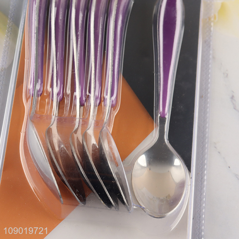 Hot Selling 6PCS Stainless Steel Tea Spoons Set Everyday Flatware Teaspoons