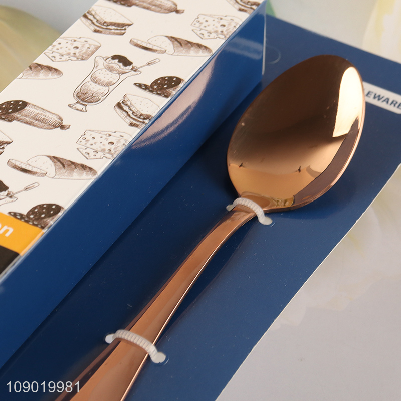 Online Wholesale 6PCS Rose Gold Stainless Steel Tea Spoons Set for Home