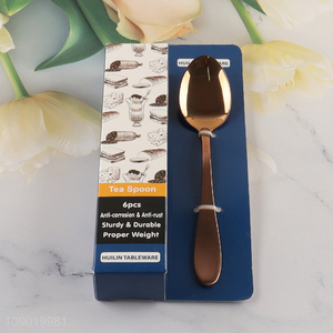 Online Wholesale 6PCS Rose Gold Stainless Steel Tea Spoons Set for Home