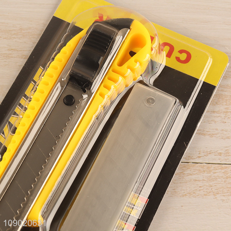 High Quality 18mm Retractable Box Cutter Carbon Steel Snap-Off Utility Knife