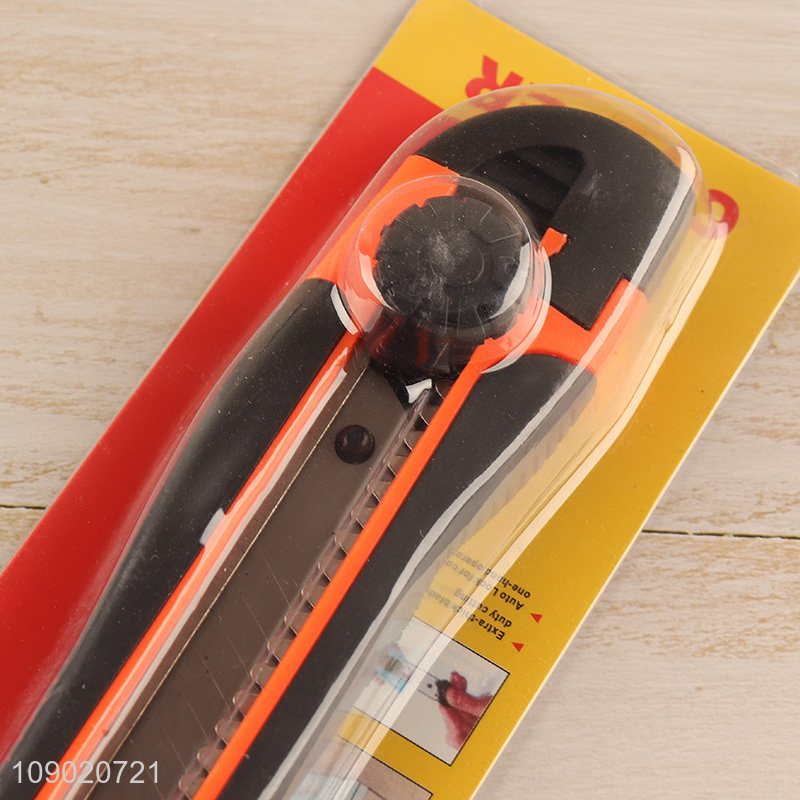 Online Wholesale 18mm Retractable Box Cutter Carbon Steel Snap-Off Utility Knife