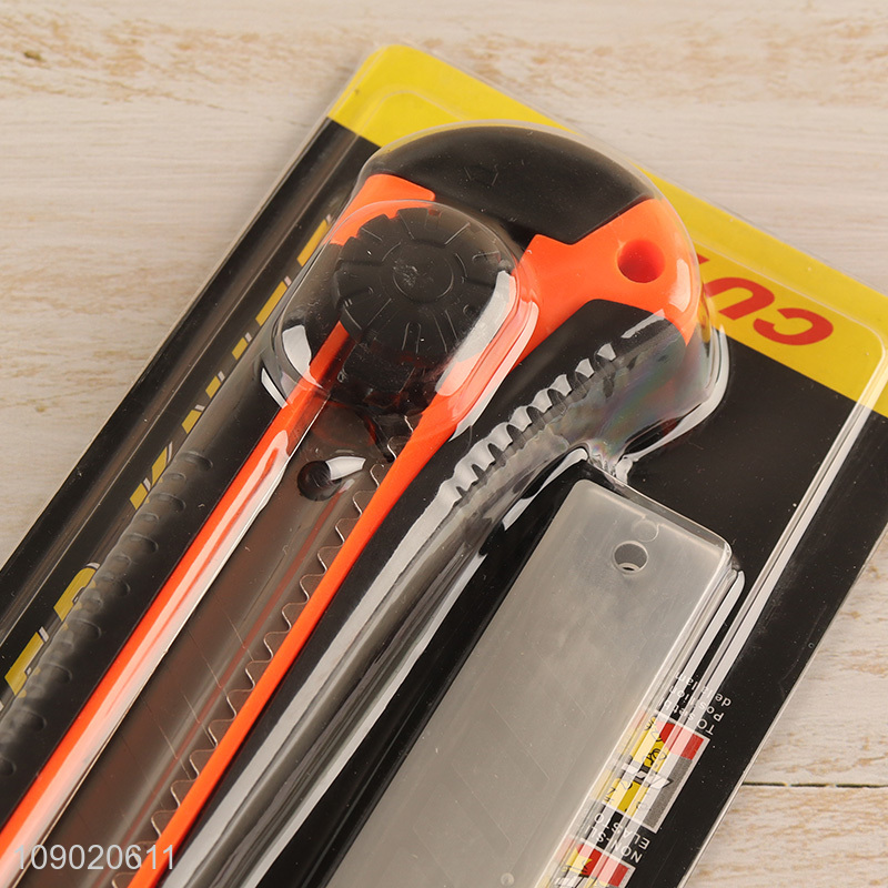 Factory Price 18mm Carbon Steel Retractable Snap-Off Utility Knife for Cardboard