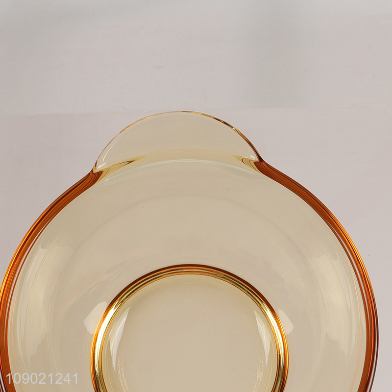 China supplier unbreakable glass dinnerware glass bowl with handle