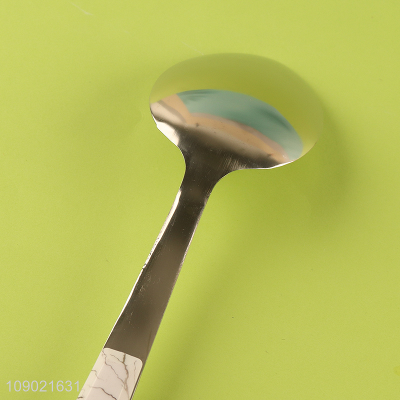 New Product Imitation Marble Pattern Handle Stainless Steel Basting Spoon