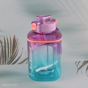 High Quality 1700ml Plastic Water Bottle Jug with Straw for Fitness Gym