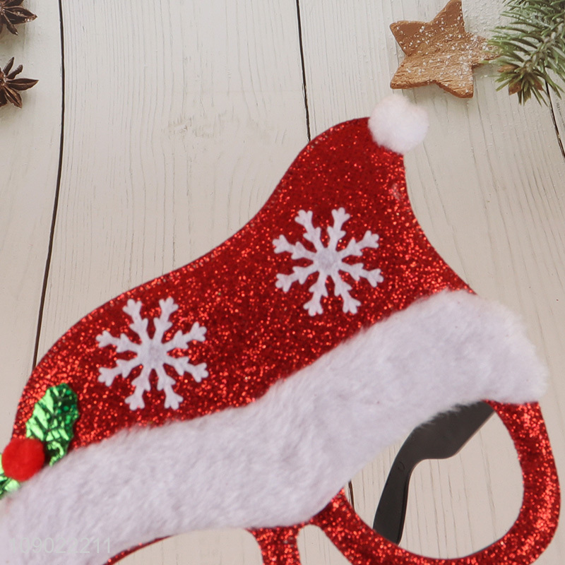 Hot selling Christmas hat shape Christmas party decoration glasses wholesale