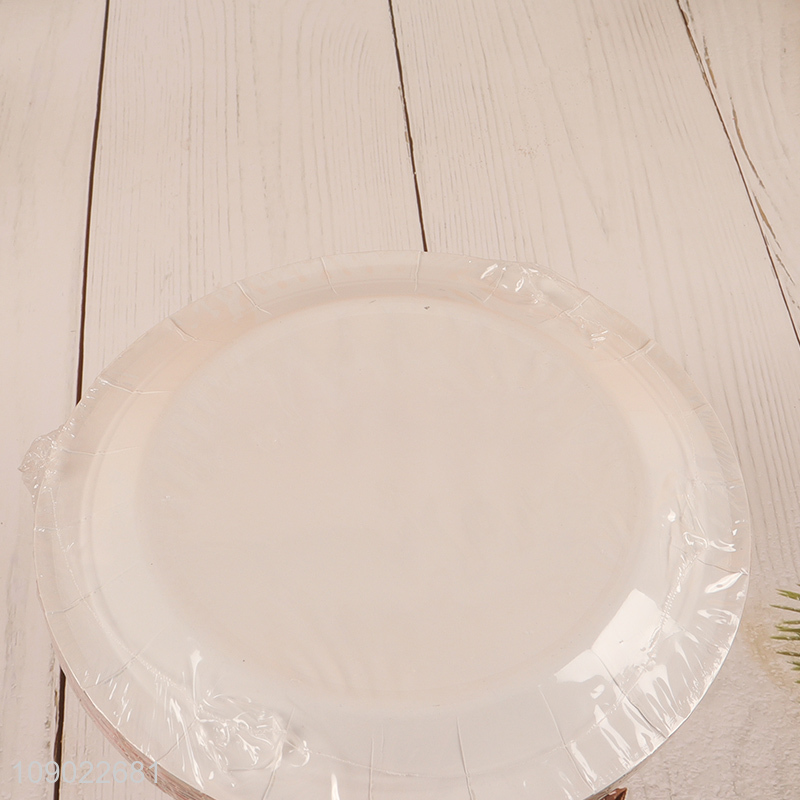 Most popular 20pcs round paper disposable dinnerware plate for Christmas party supplies