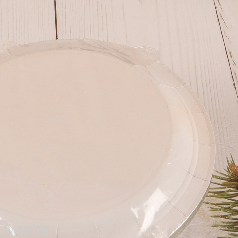 Hot products round 20pcs 7inch disposable paper dinnerware plate for Christmas party