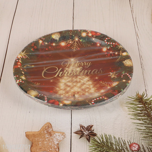 New arrival round Christmas party supplies disposable paper plate for dinnerware