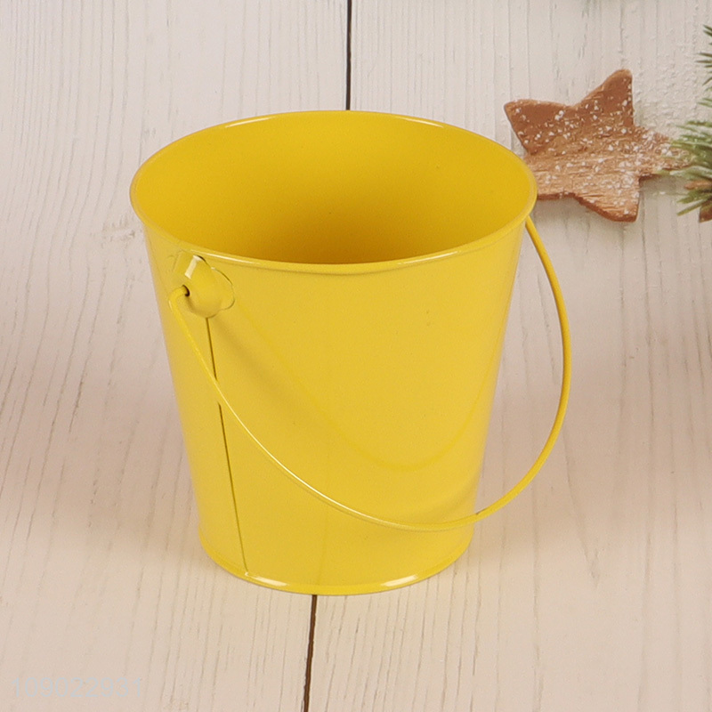 Hot selling multicolor iron bucket Easter rabbit handheld iron bucket