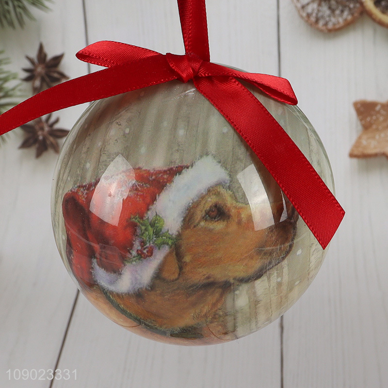 Top products cartoon printed xmas tree hanging ornaments Christmas ball