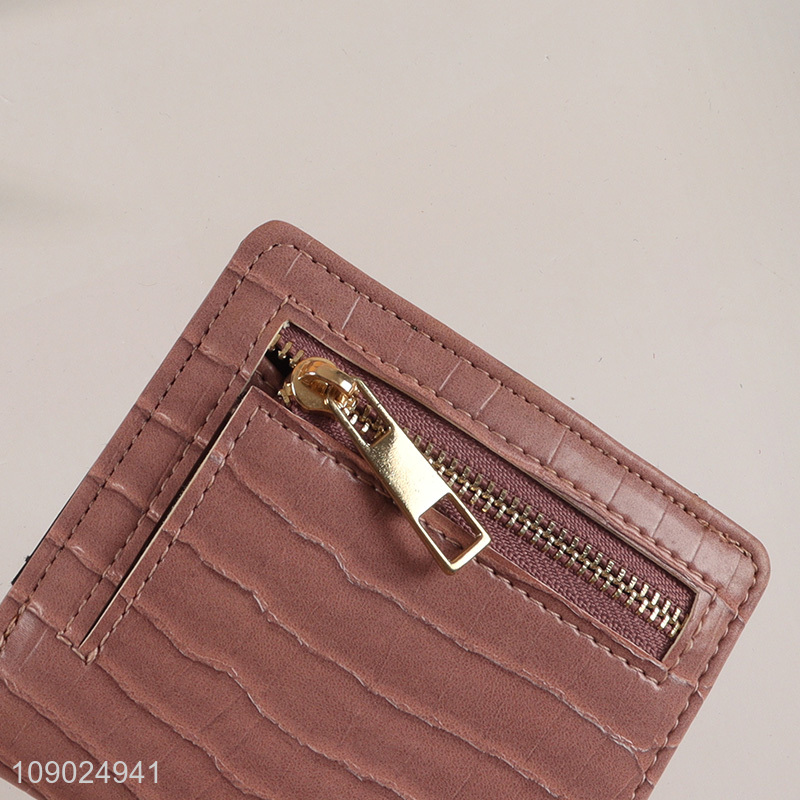 Popular products portable women pu leather waterproof wallet with zipper