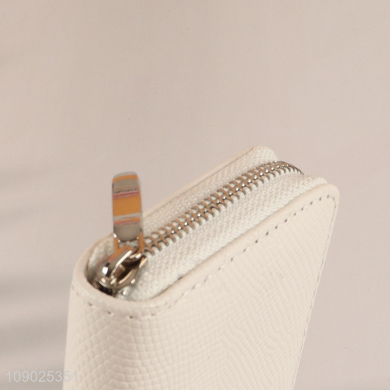 Online wholesale white women fashionable pu leather small wallet for gifts