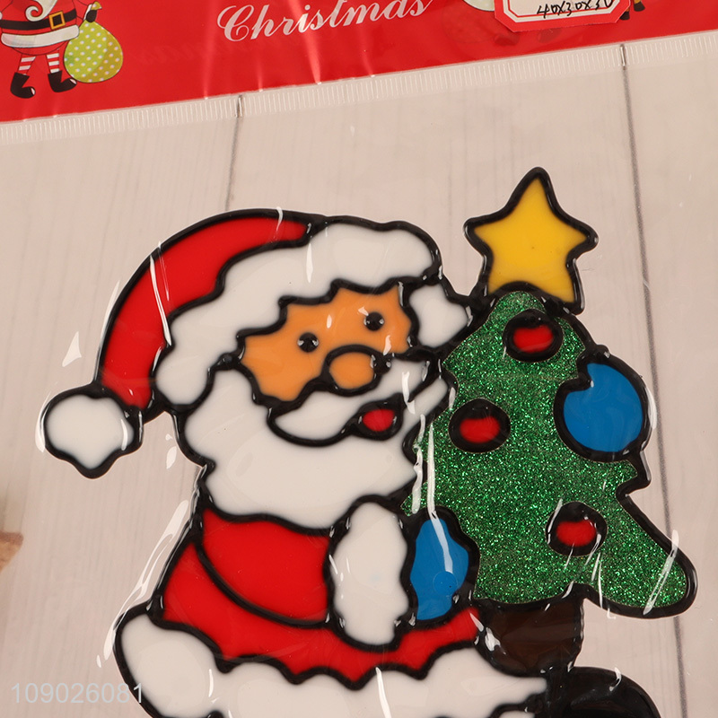 New Product PVC Christmas Window Clings Reusable Cartoon Window Decals