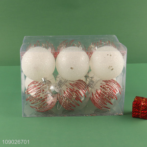 Online wholesale 12pcs round PET Christmas ball Christmas hanging ornaments