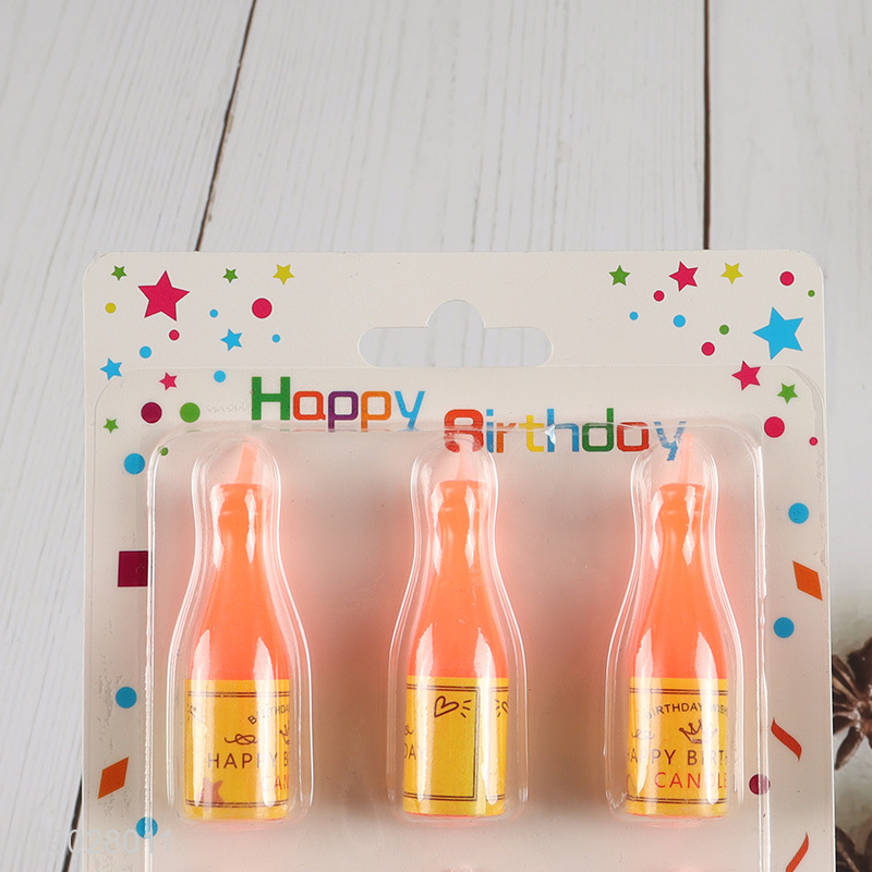 Top selling 6pcs beer bottle shape birthday cake decorative candle set