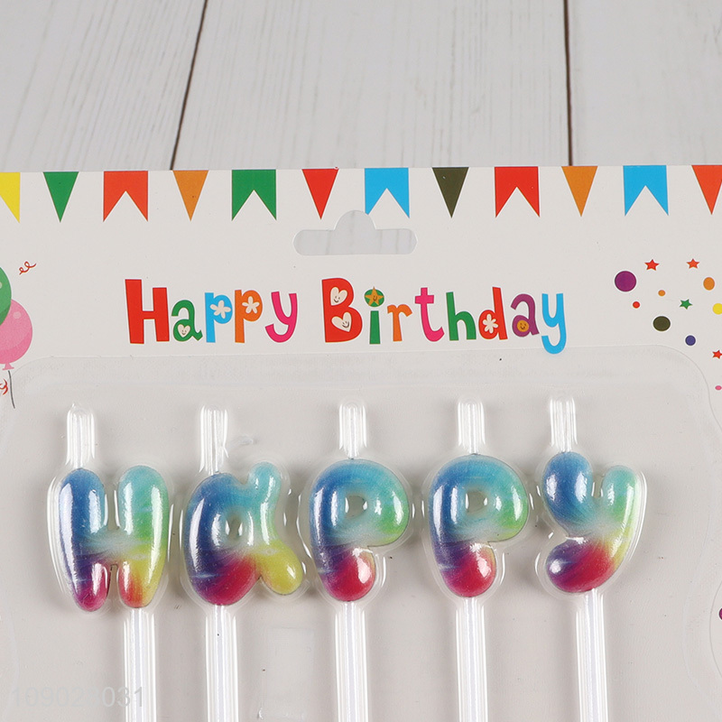 China wholesale happy birthday letter birthday cake decorative candle set