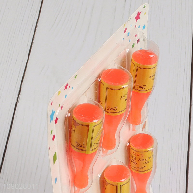 Top selling 6pcs beer bottle shape birthday cake decorative candle set