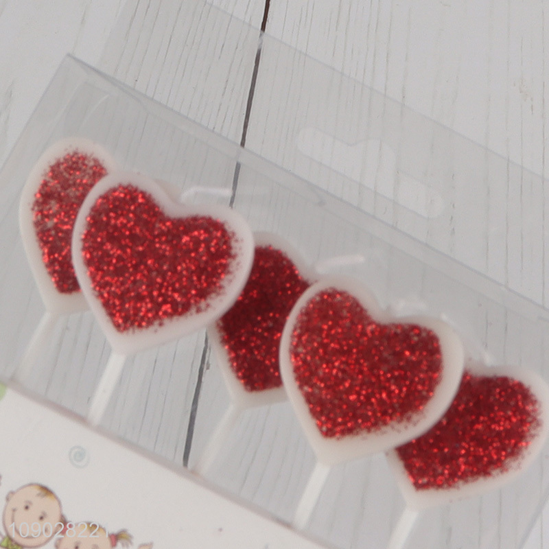 High quality heart shape birthday cake decorative candle party candle for sale