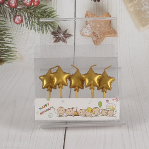 Top quality star shape golden birthday cake decorative candle party candle