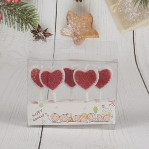 High quality heart shape birthday cake decorative candle party candle for sale