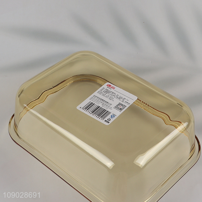 High Quality 380 620 1040ml Rectangular Glass Food Container with Lid for Lunch