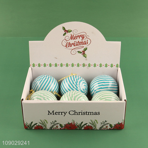 New product multicolor 6pcs round xmas tree hanging ornaments Christmas ball