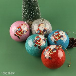 Good selling multicolor round Santa Claus pattern Christmas tree hanging ornaments Christmas ball