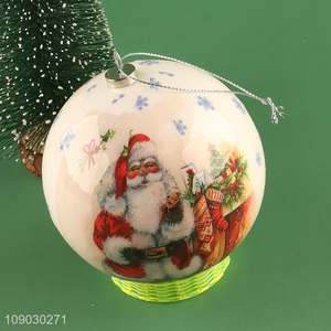 Top products Santa Claus printed Christmas tree hanging ornaments Christmas ball