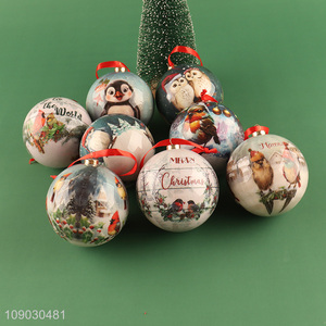 Factory price cartoon printed Christmas tree hanging ornaments Christmas ball