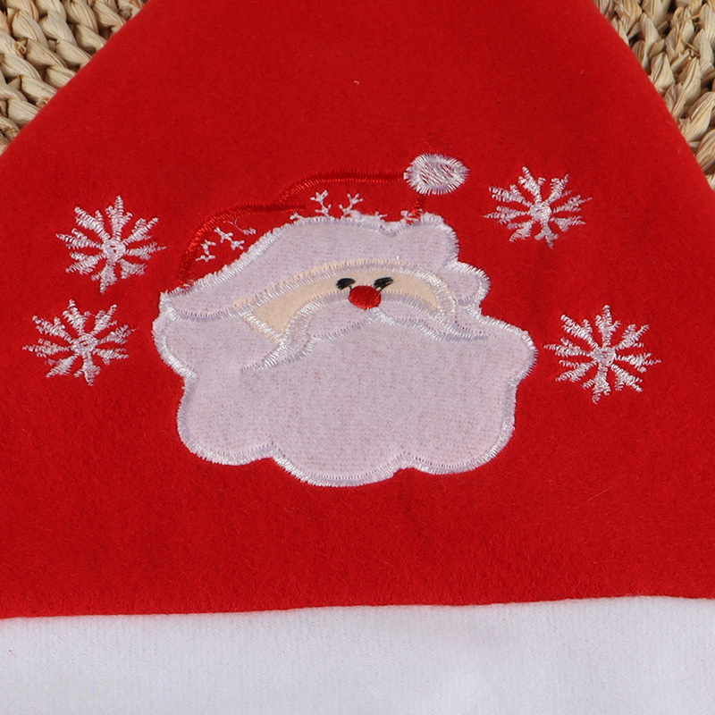 Good quality Santa Claus embroidery Christmas party supplies Christmas hat