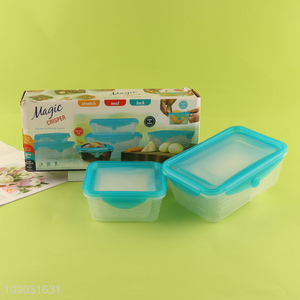 Most popular silicone lid plastic food container preservation box