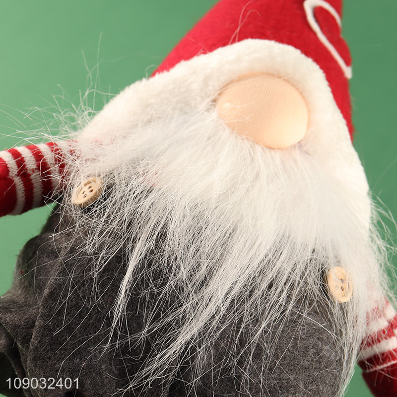 Best selling multicolor stretchable Christmas ornament long bearded gnome doll for decoration