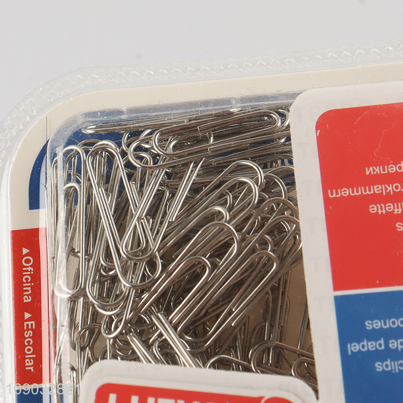 Factory wholesale school office 25mm 100pcs silver paper clips set