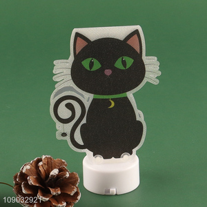 Low price cartoon black cat shape Halloween ornaments decorative  lights for sale