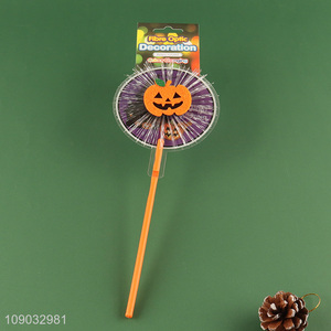 Factory supply Halloween decoration pumpkin handheld fiber optic glow stick