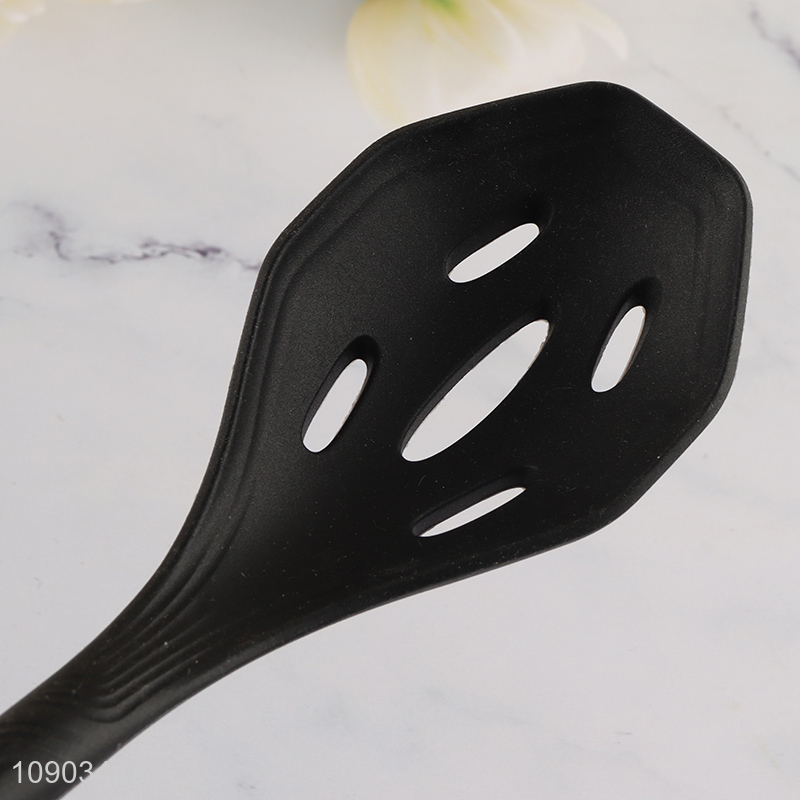 Hot products silicone kitchen utensils slotted spoon with wooden handle