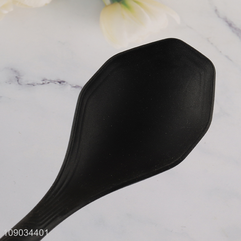 Hot items black silicone kitchen utensils basting spoon with wooden handle