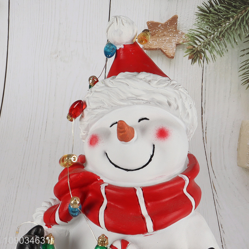 High Quality Christmas Snowman Figurines Christmas Resin Statues for Home Decor