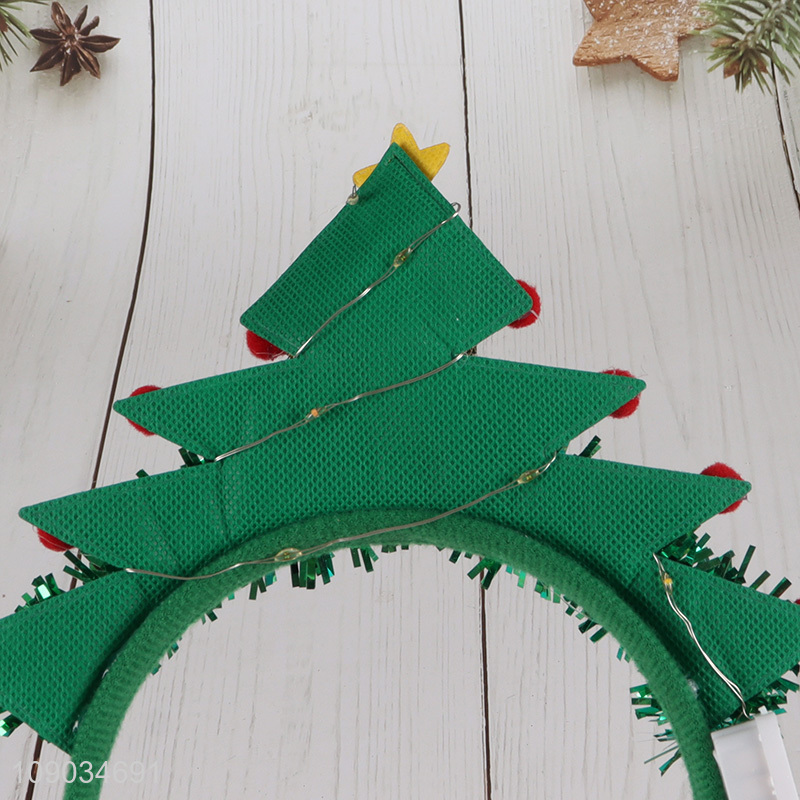 Online Wholesale Christmas Tree Headband Glitter Hair Hoop for Women Girls