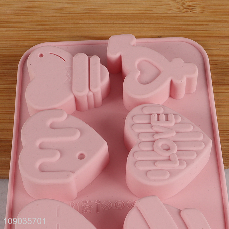 Factory Price 6-Cavity Silicone Heart Cake Molds Chocolate Candy Soap Molds