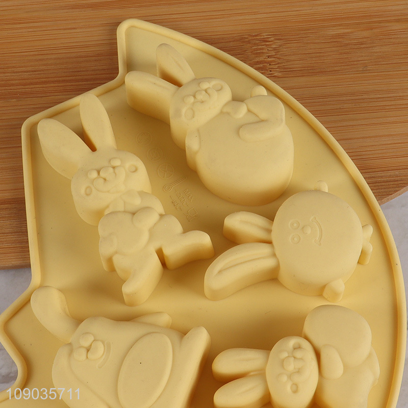 Hot Sale 7-Cavity Silicone Cake Molds Easter Bunny Chocolate Candy Molds