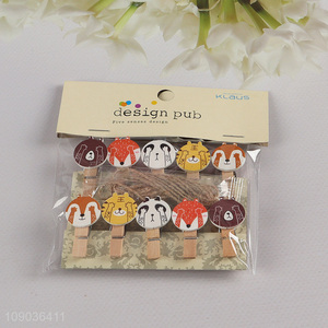 Online Wholesale 10PCS Mini Wooden Clothespins Multipurpose Cartoon Wooden Clips